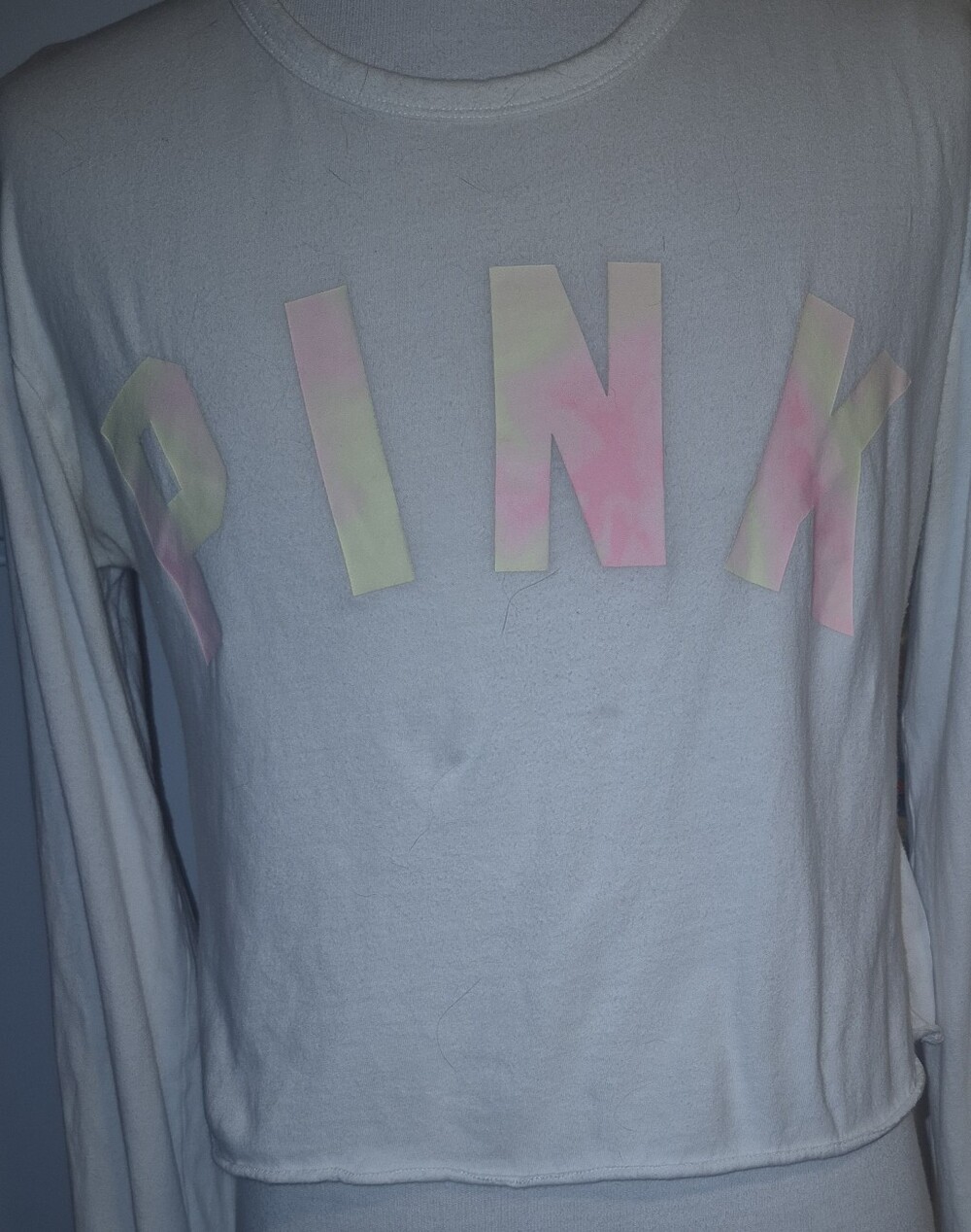 PINK Victoria's Secret White Logo Tee with Black Print